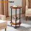 Petite table de bout ronde, table d'appoint noire pour la chambre à coucher, ensemble de table de chevet 2, décor moderne, table basse ronde pour salon, table d'appoint pour canapé pour les petits espaces