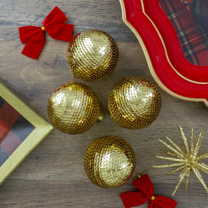 Boules de Noël à paillettes, Or