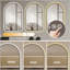 Miroir arqué 28 po x 48 po à DEL pour salle de bain, affichage de l'heure et de la température, rétroéclairage, antibuée, à intensité variable, avec trois températures de couleur - Miroir de salle de bain moderne, parfait pour un évier, cadre noir