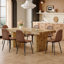 Table de salle à manger luxueuse avec chaises en bois MDF et en techno-tissu pour la maison et le bureau
