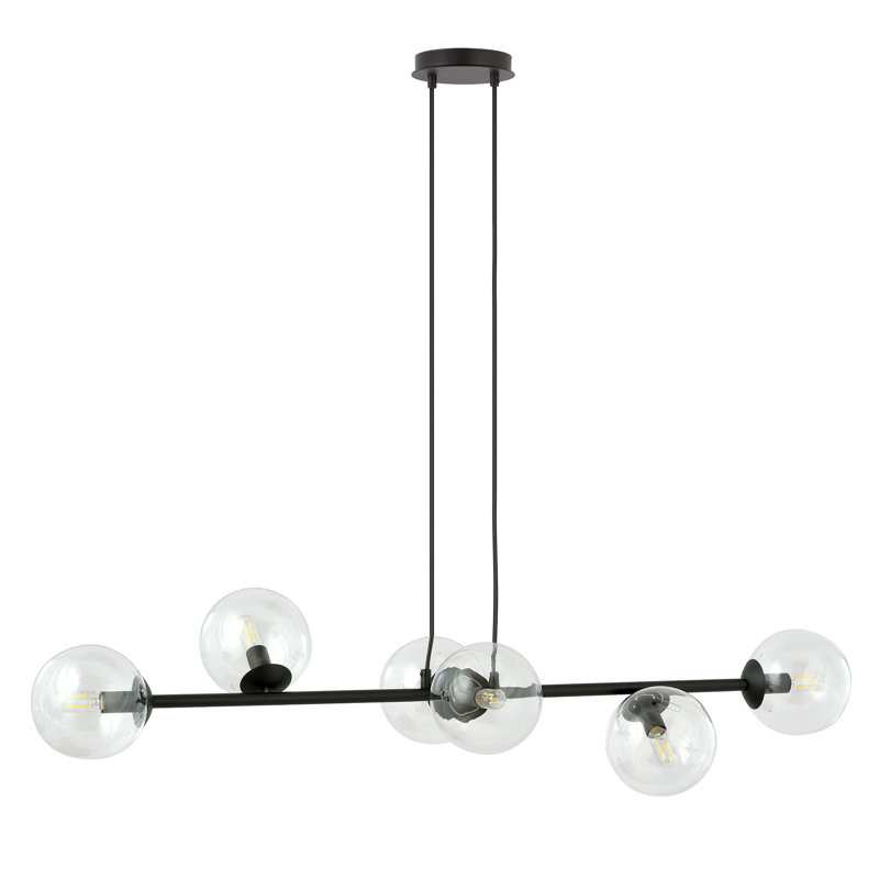 Colbert 6 - Light Kitchen Island Pendant, Transparent, Black