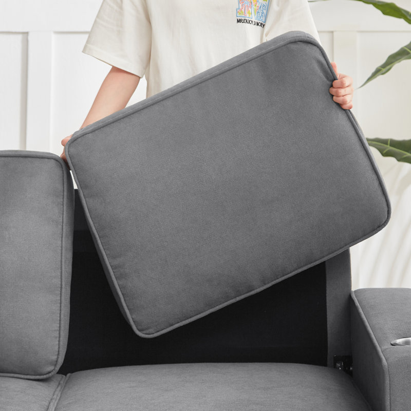Modern Sofa83.86"Snowfleece Fabric Sofa, Compressed Couch,3-Seater Sofa, Furniture  ,,Office ,