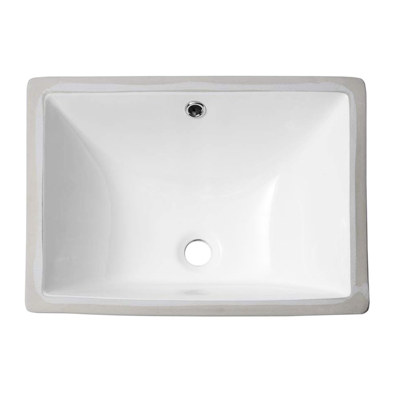 Lavabo de salle de bain encastré en céramique blanche de 18,5 po x 13,5 po Upshaw - moderne, teinté avec trop-plein, pour plusieurs environnements débordant de blanc, moderne et élégant, avec plusieurs espaces