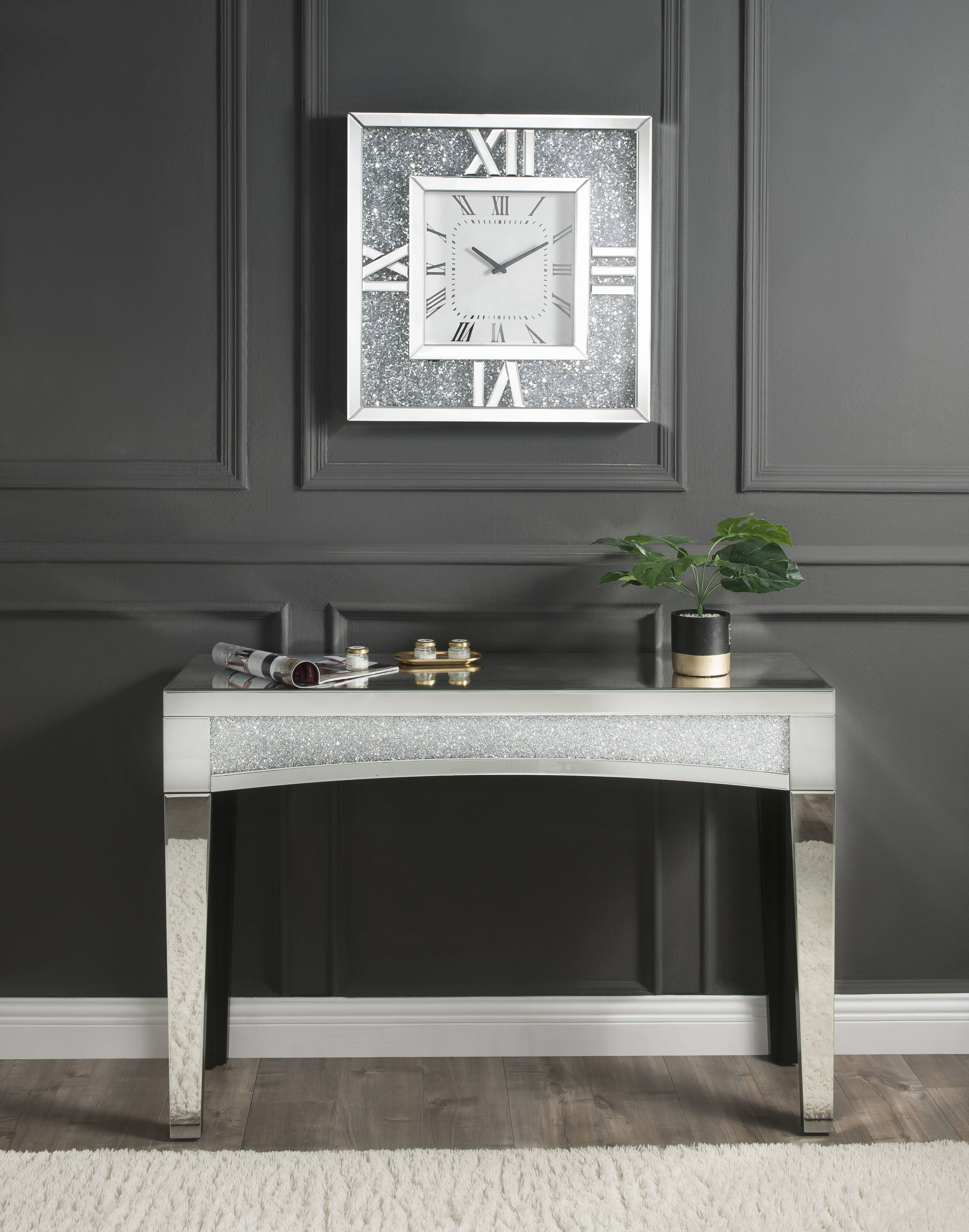 Detroit Clock House of Hampton Detroit Glam Square Wall Clock in Mirrored and Faux ...