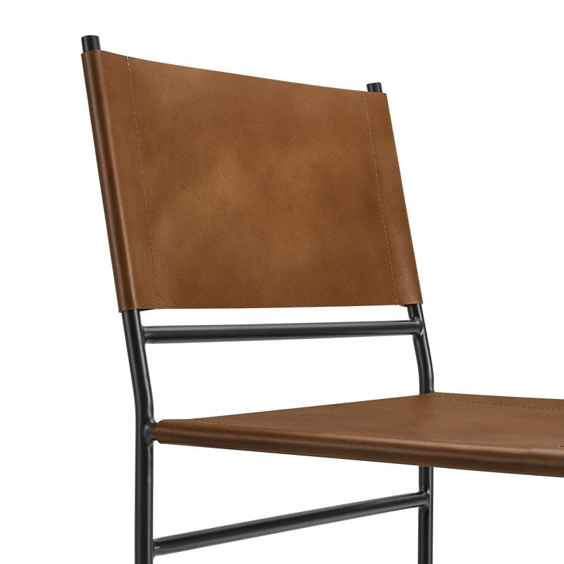 Chaise en cuir et métal Thatcher