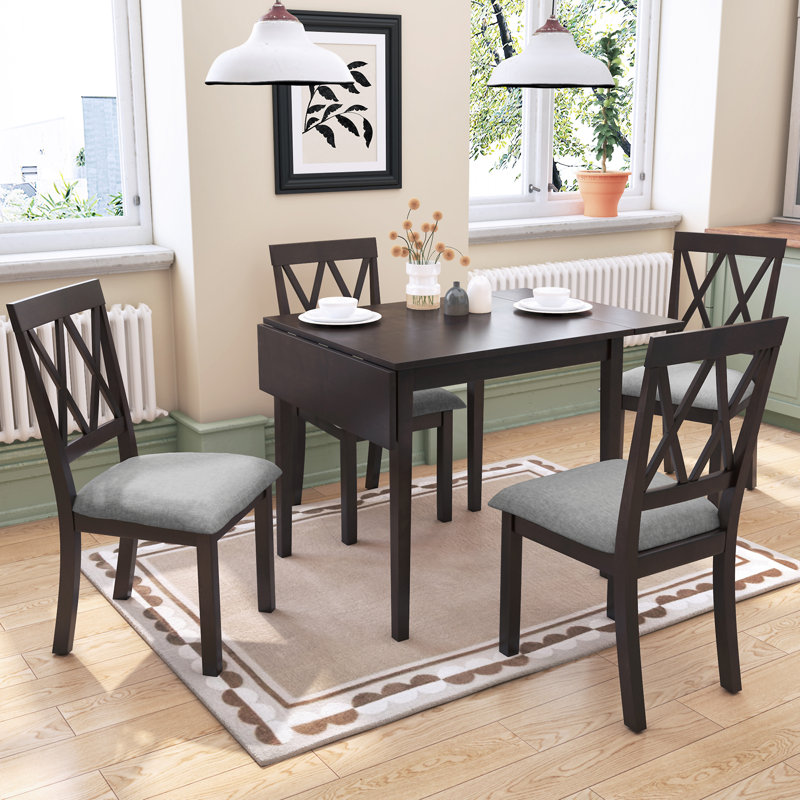 Ensemble de table de salle à manger pliable pour les petits espaces, Espresso