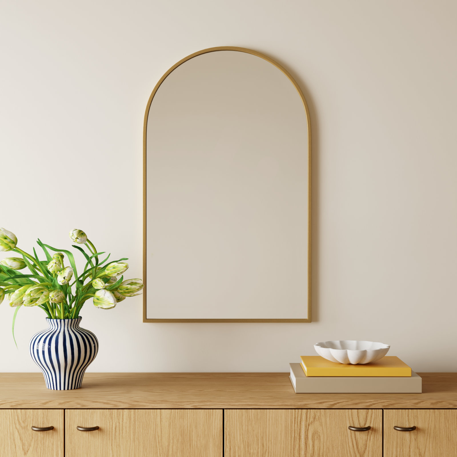 Sabine 36" Accent Mirror, Brass, 36" x 22"