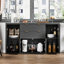 Buffet l 56 po avec 2 tiroirs, armoires de rangement, table de buffet avec tablettes réglables