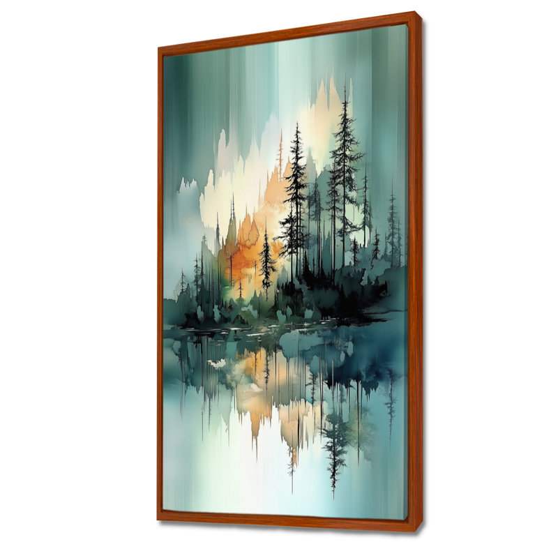 «Blue Green Burnside II», reproduction d'art sur toile encadrée, Nature Large, H 32 po x l 16 po, Cadre flottant brun