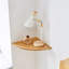 Tablette murale d'angle - rangement et présentation en bois massif en forme d'éventail-2140035269
