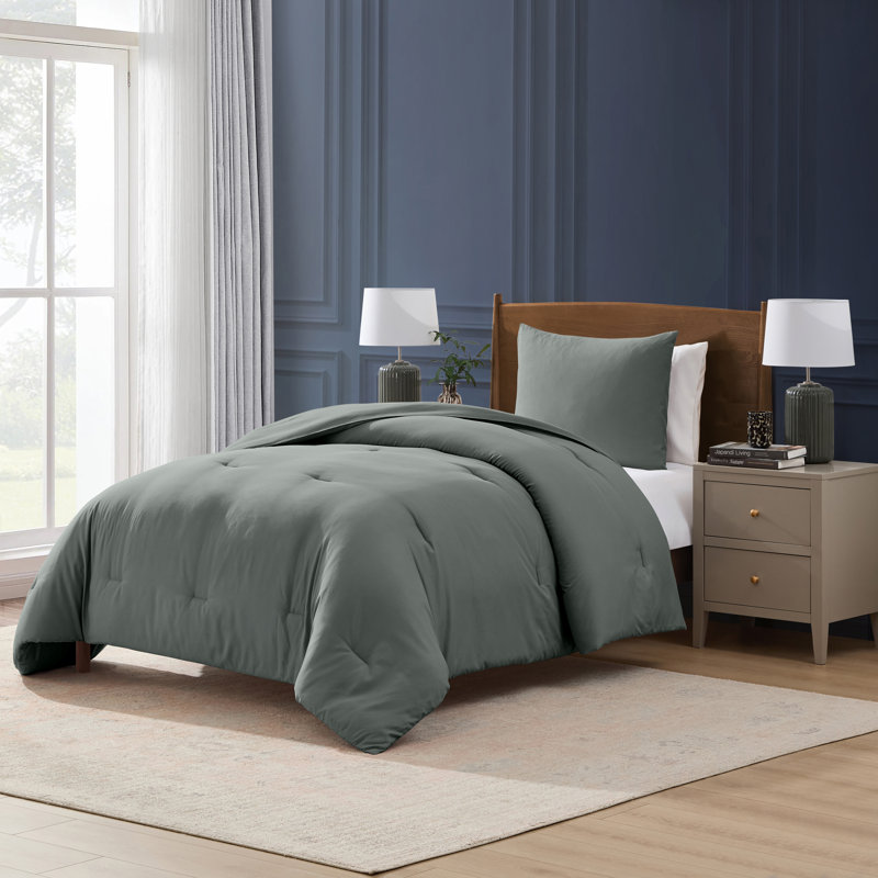  soft microfiber 2 piece comforter set with pillow sham, Gentle Pine, Twin Comforter + 1 Standard Sham