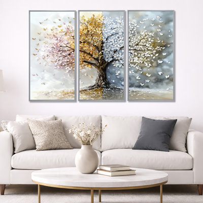 «Four Season Tree of Life I», ensemble de reproductions d'art mural arbre de vie