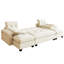 Canapé-lit en forme de U de 266 cm (104,7 po), canapé multifonctionnel 3 en 1 avec lit gigogne amovible, chargeur intégré, 4 oreillers, revêtement en chenille beige/blanc, compatible avec les prises d'appartement, tissu orange