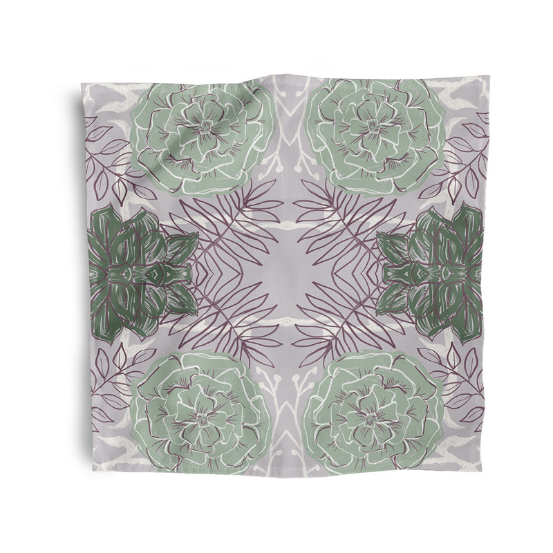 Cerrisa Abstract Floral and Leaf Design Napkins, Lavender