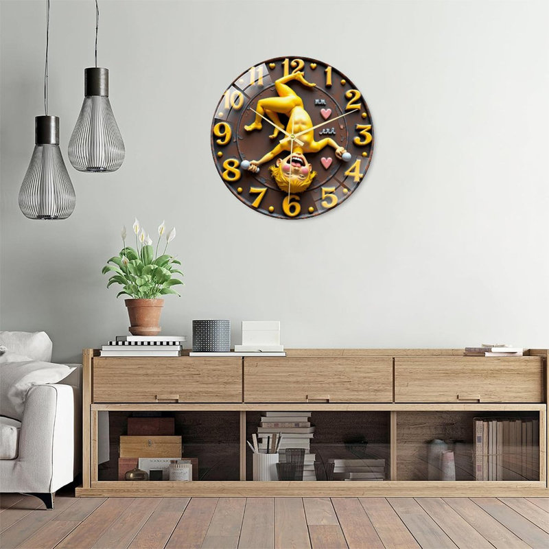 Horloge murale dorée en forme de 16 po