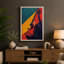 Geometric Guitar Mid-Century - Wrapped Canvas-265652306-265652307