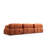 Stylish 3-Seat Sofa, Orange Fabric | 100% Polyester Upholstery, 114.2 x 37.4 x 29.5 inches | Beech Wood & Chipboard Frame, Soft Grey Foam Seat (28 DNS) | Perfect for Living Room & Modern Home Decor, No Pillows Included-1741178991