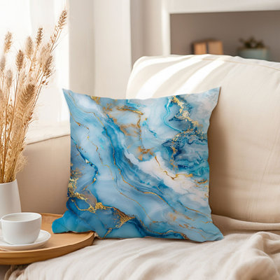 Abstract Blue Crystal Marble Geode VII Modern