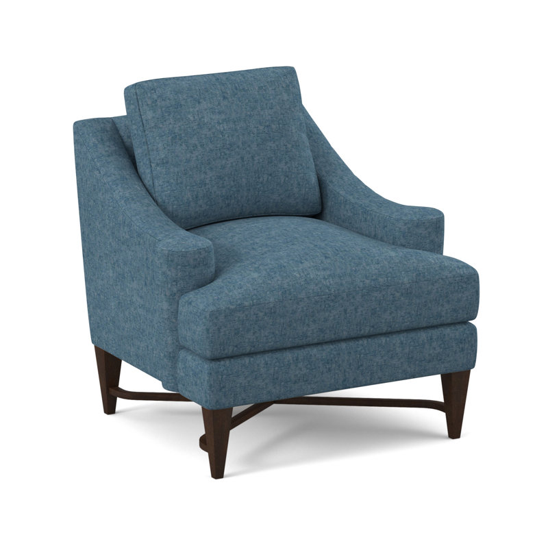 Foxtrot Upholstered Armchair, American Walnut, Chartres Pebble