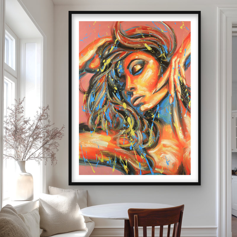 Danse les couleurs - reproduction figurative encadrée, H 48 po x l 36 po, Noir