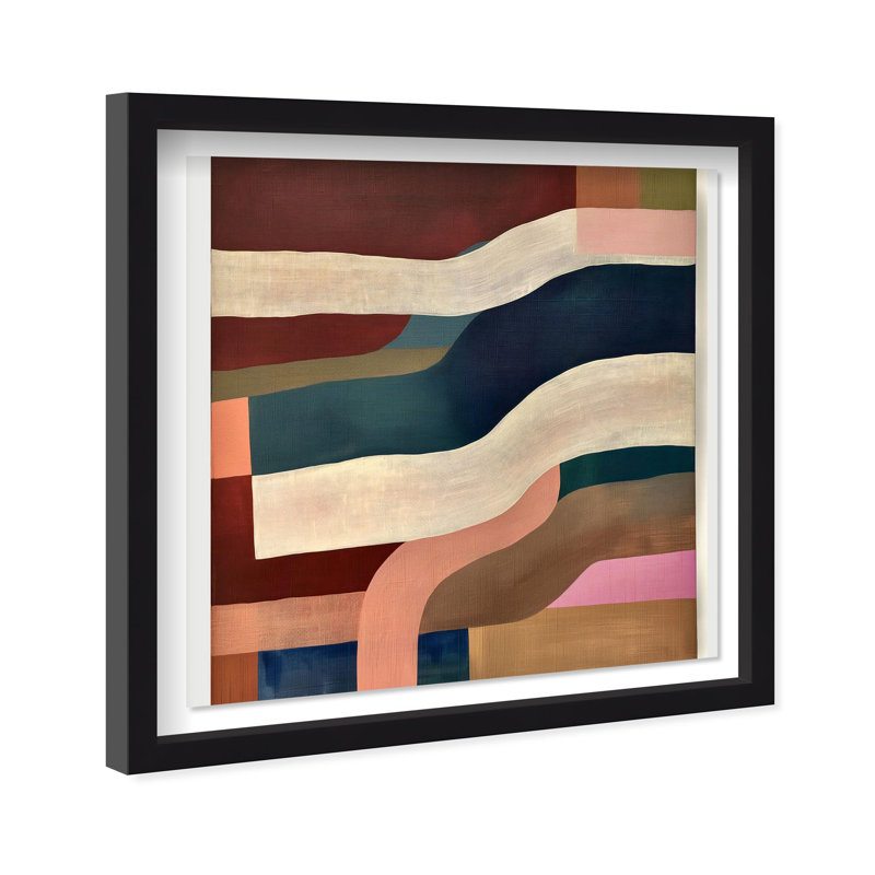 Oliver Gal Desert Glow Abstract - Luxury Shadowbox Framed Wall Art, 25.5" H x 25.5" W, Black