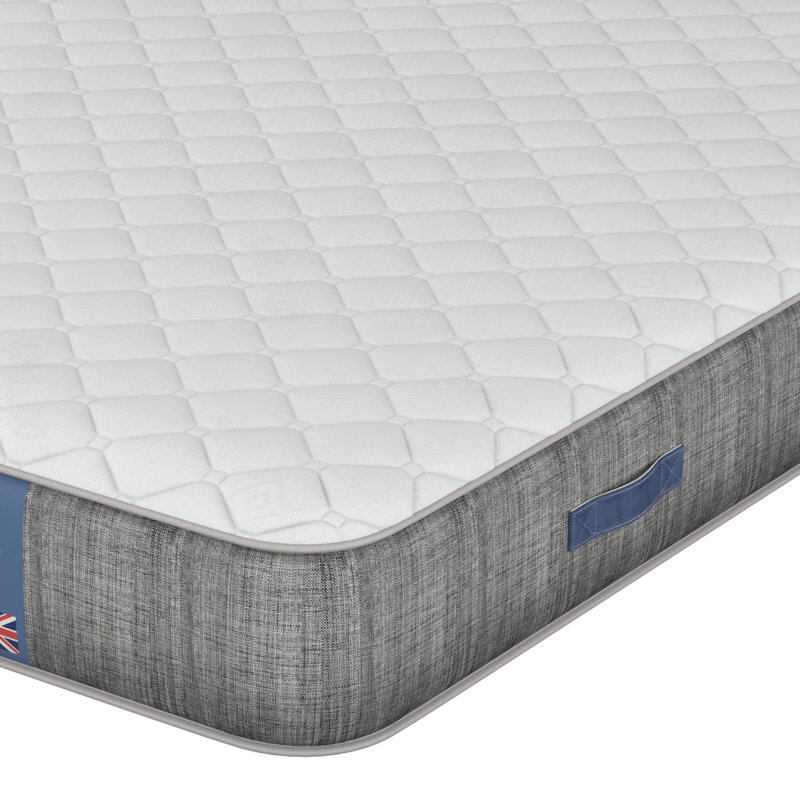 Medium Natural Wool Pocket Spring Eco Foam Hybrid Mattress, Small Double (4')