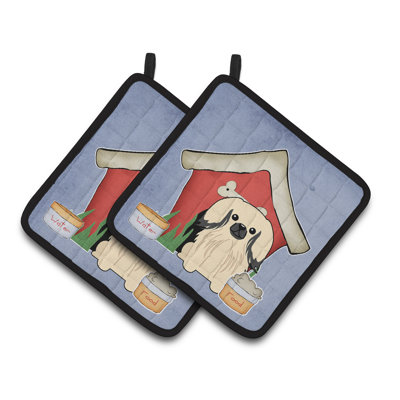 Caroline's Treasures Dog House Polyester Potholder Set