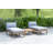 Leongard Solid Wood 2- Person Seating Group with Cushions