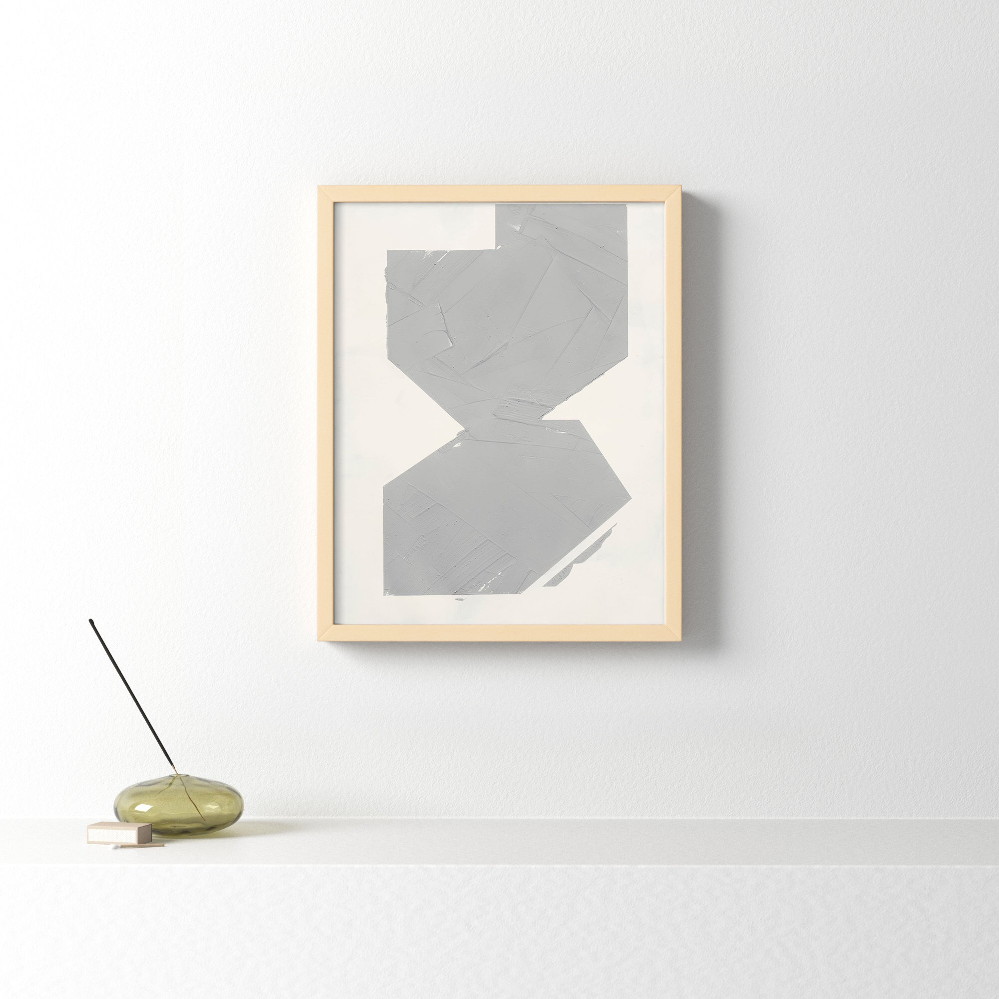 Equipoise In Greige II by Ivo Stoyanov, 16" W x 20" H, Cream