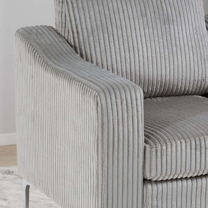 Fauteuil d'appoint rembourré l 35,22 po, Polyester gris