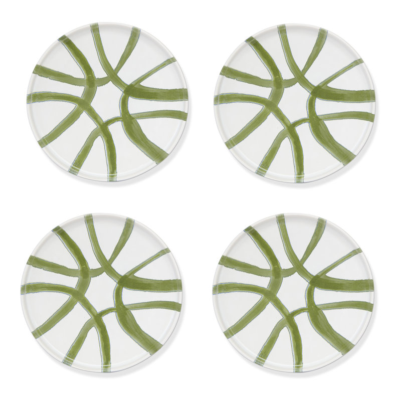 Amalfi Appetizer Plate - Lime - 7.1", White, Green