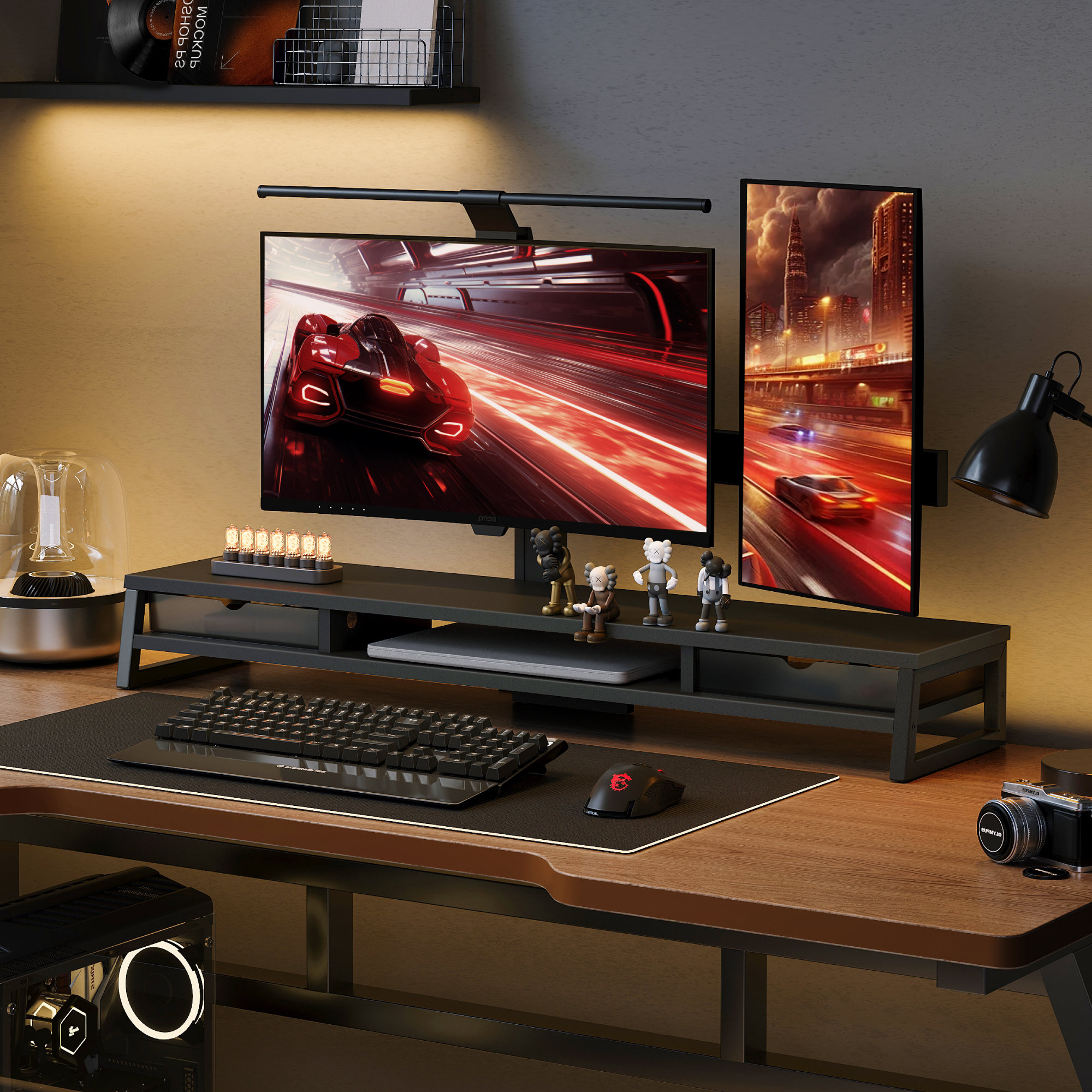 Corrigan Studio® Monitor Stand for Desk, 42.5Inch Dual Monitor Riser ...