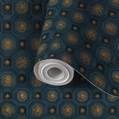 Papier peint auto-adhésif à peler et à coller, élégant, rétro, moderne, à carreaux abstraits, auto-adhésif et amovible 24 po x 118 po (60 x 300 cm)