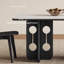Table ronde noire en pierre frittée et chêne noir-432656541