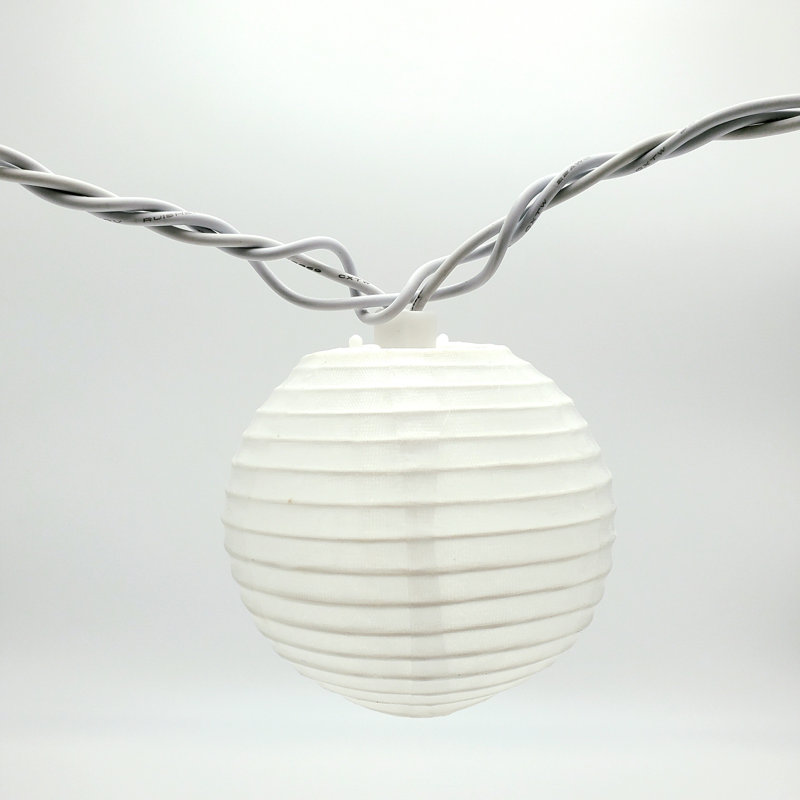 Guirlande électrique avec 10 lanternes en nylon Rewis, Blanc
