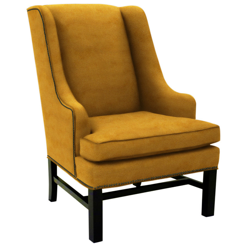 Wingback Chair, Brussels Oyster, Brushy Bayou