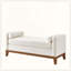 Grand repose-pieds rembourré en tissu avec coussins-129506401