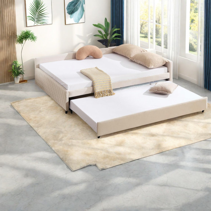 Lits en velours multifonctionnels peu encombrants, conception moderne pour la chambre à coucher et la chambre d'amis