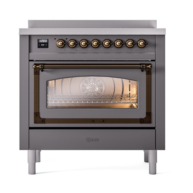 ILVE Nostalgie II Noblesse 36 po à induction, Graphite mat / bronze