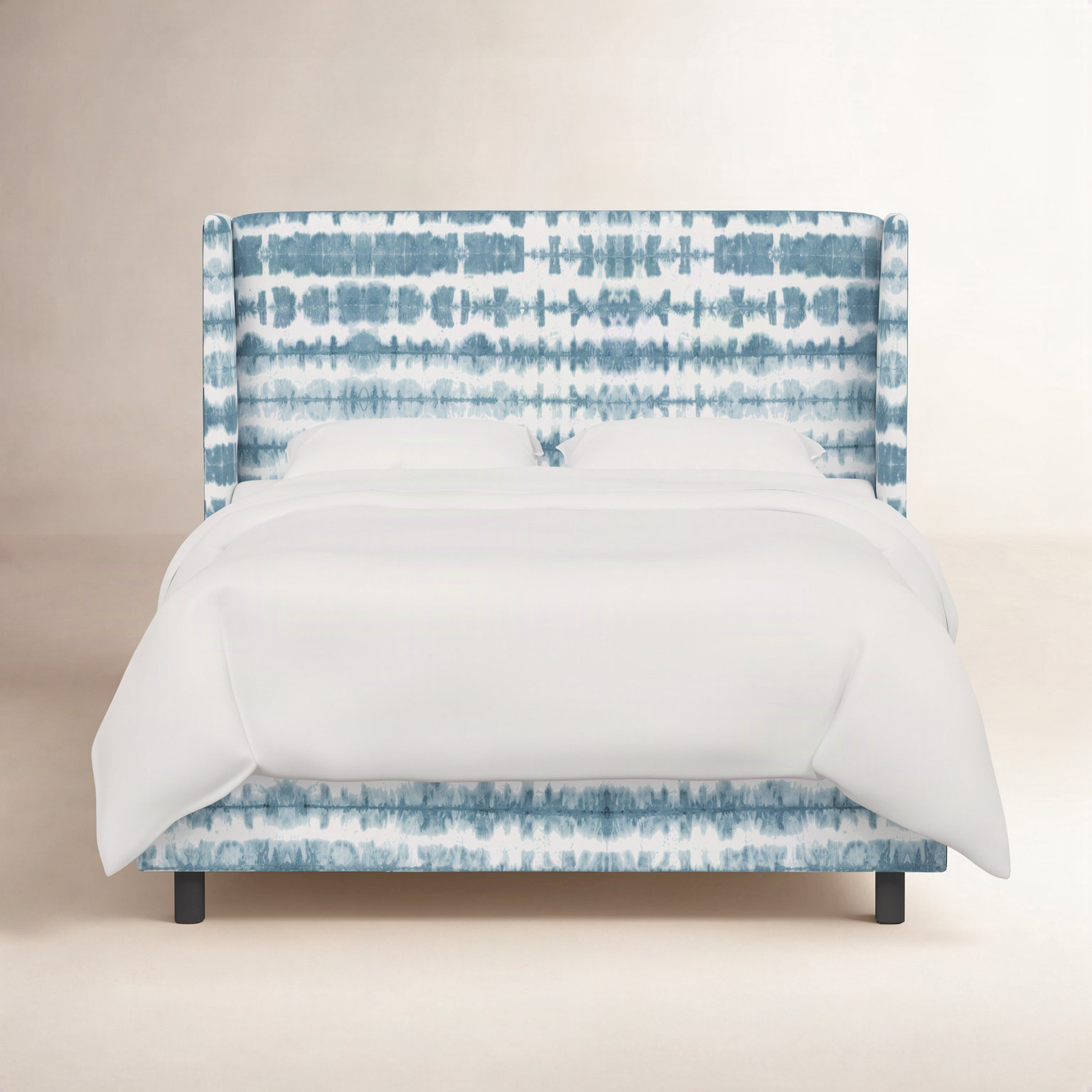 Tilly Wingback Bed, California King, Obu Stripe Ocean