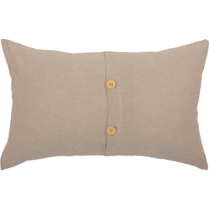 Sawyer Mill Charcoal Family Appliqued Cotton Pillow 22x14