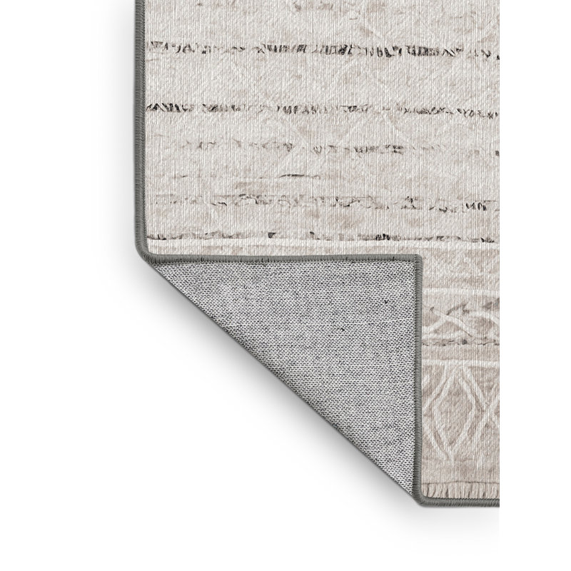 Machine Washable Gray Area Rug, Runner  2' x 4'