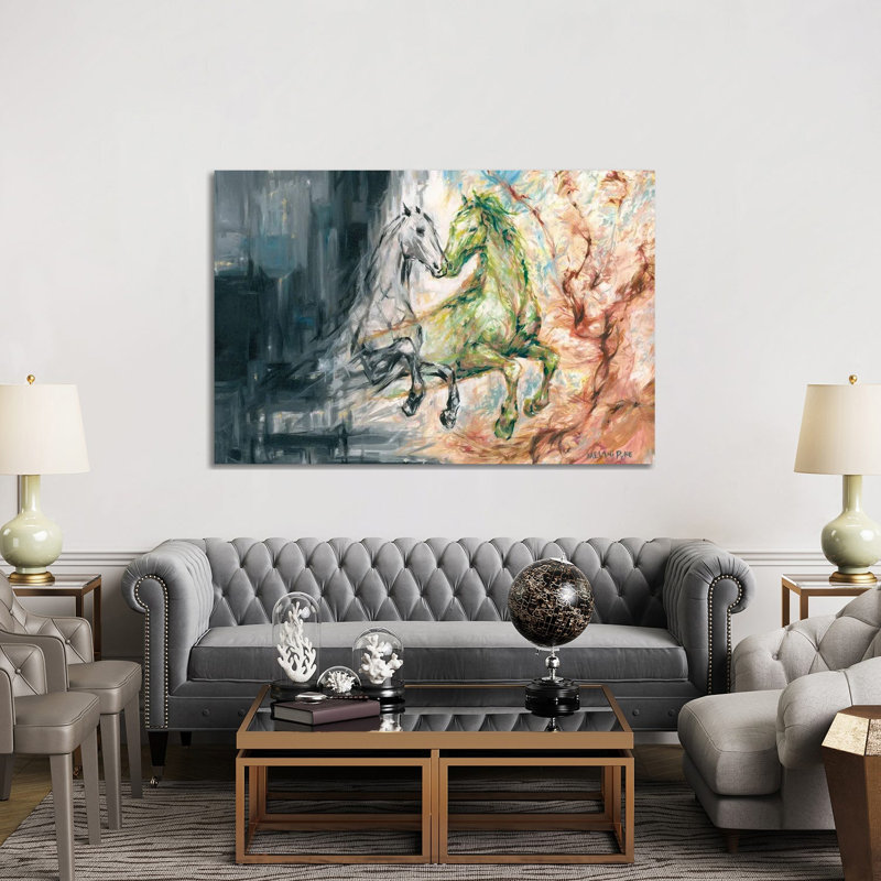 Two Horses by Melani Pyke - Gallery-Wrapped Canvas Giclée on Canvas, Wrapped Canvas, 20.32 cm H x 30.48 cm W