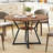 47” Round Dining Table for 4 with Storage Shelf, Wooden Tabletop, Metal Base