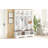 Rustic Farmhouse Hall Tree With 8 Hooks, Entryway Bench, And Open Compartments, 76.7H Modern 3-In-1 Wooden Style Coat And Shoe Rack-53091448