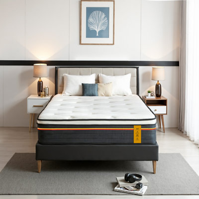 12 Inch Pocket Coil Hybrid Mattress, Medium-Firm Feel, Mattress in a Box with CertiPUR-US Certified by Alwyn Home