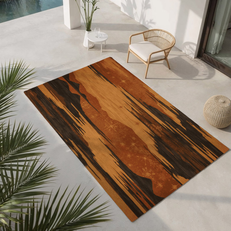 Tapis intérieur et extérieur Cascading Hues, Rectangle 1 pi 6 po x 2 pi 6 po