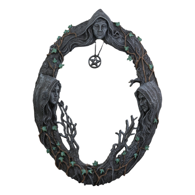 Miroir d'appoint éclectique à motif de déesse céleste et triple lune déesse Moretown