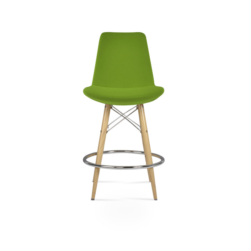 Eiffel MW Counter & Bar Stool in Wool, Bar Stool (29" Seat Height), Red , Natural