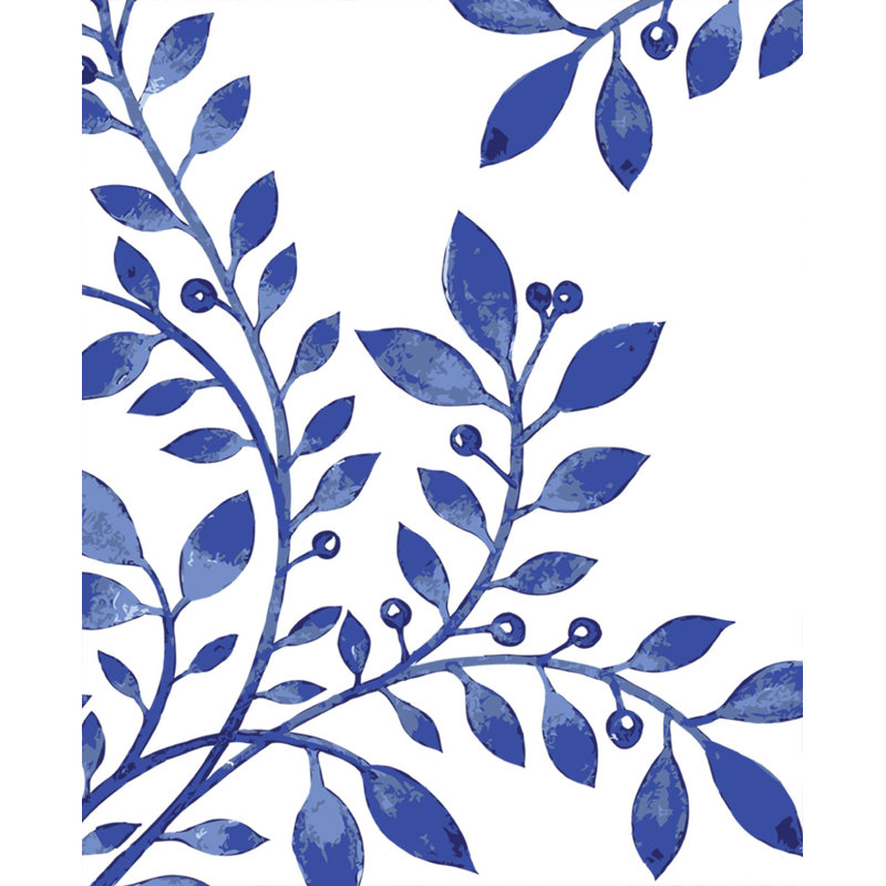 Carreau de papier peint adhésif et adhésif paintable Affonso, Bleu marine, L 2 pi x H 18 pi